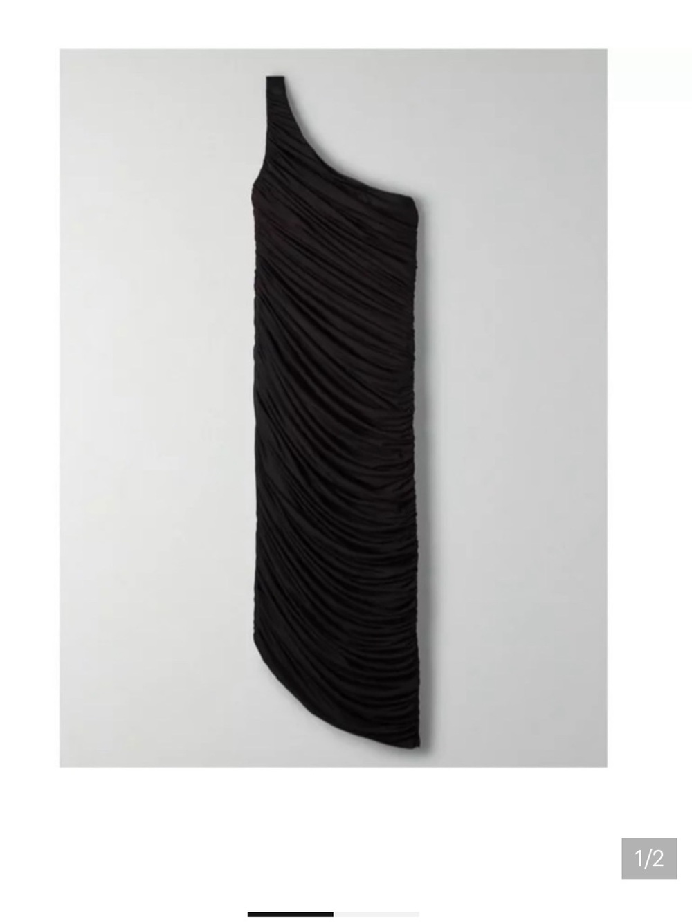 NWT Babaton Aritzia Luxor Noir Black one shoulder dress